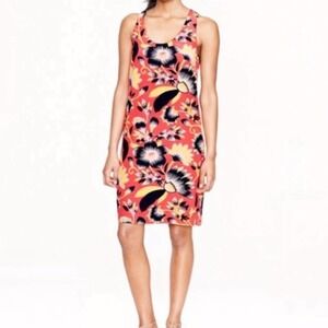 J Crew Hibiscus Floral Dress Silk Twist Back